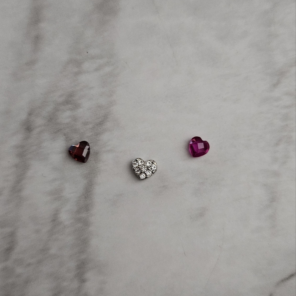 (3/$15) Set of 3 Origami Owl Mini Heart Locket Charm Necklace Charms